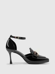 CUCCOO BIZCHIC Women's Pointed Toe Buckle Design Elegant Fashion High Heel Pumps - Black - View 2