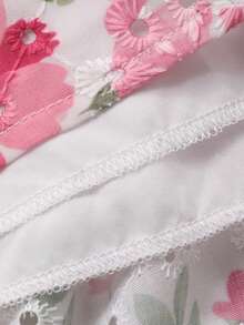 DAZY Elegant blommig spetsklänning med volangkrage och mellanlång krage för kvinnor, vår-/sommarklänning för bröllopsgäster, sommarklänning - Rosa - Visa 8