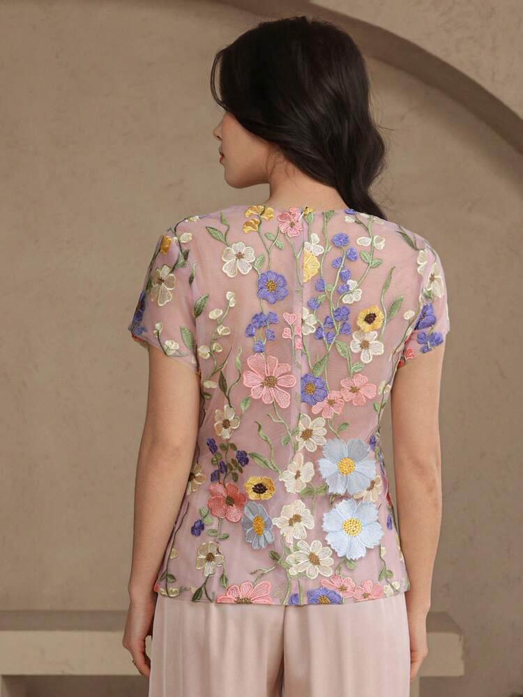 Women's Elegant Floral Print Blouse, Summer,Wedding Guest Dress Women