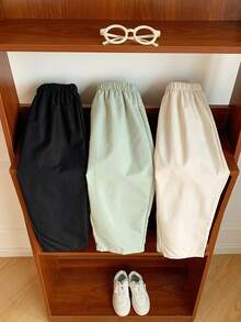 SHEIN 3件套男童纯色梭织休闲裤，适合日常穿着 - 彩色 - 查看 6
