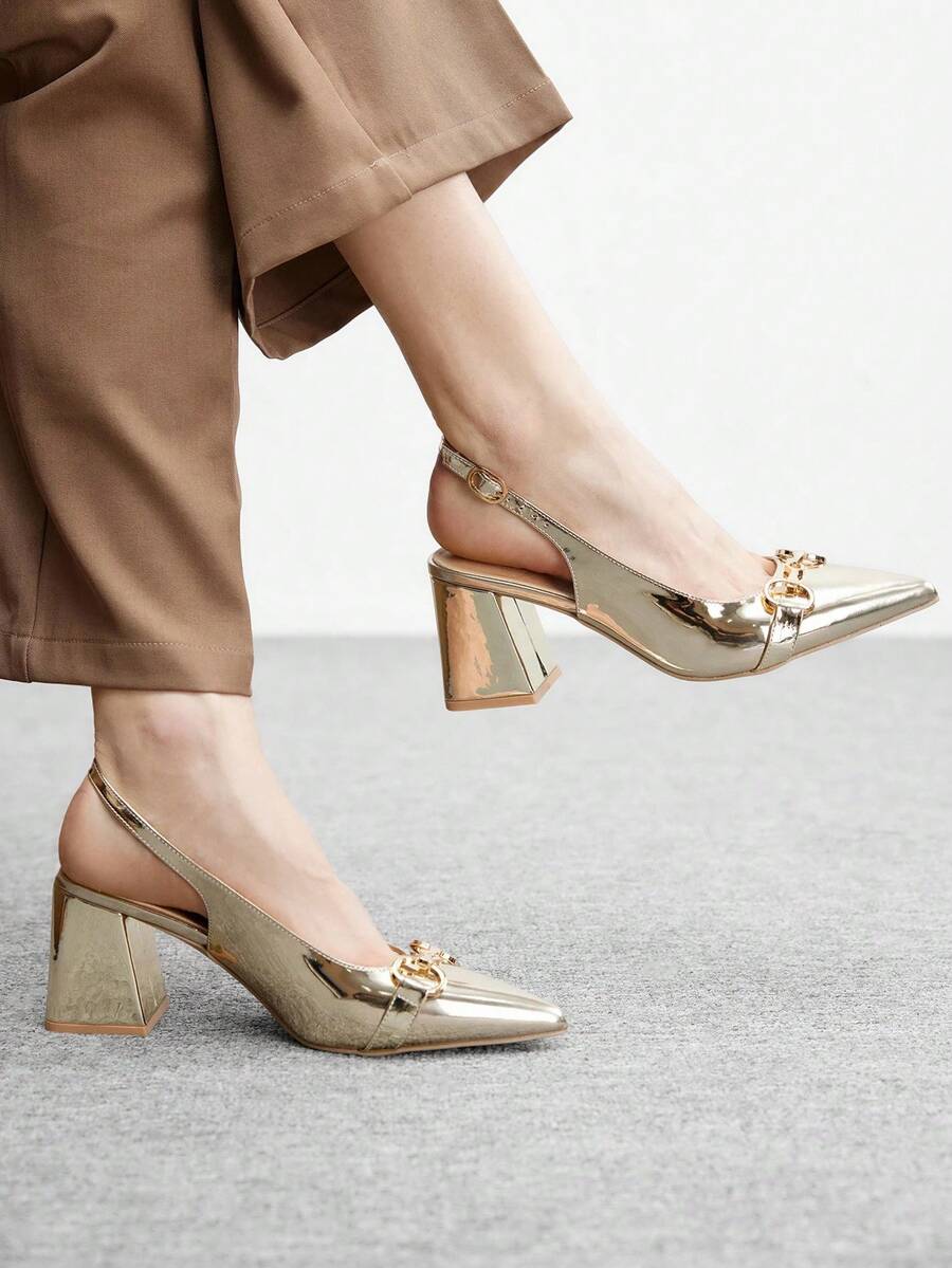 CUCCOO BIZCHIC Giày cao gót đế dày màu đỏ tía dành cho nữ, thiết kế tối giản cổ điển, phù hợp cho đi làm, hẹn hò, dự tiệc, kỳ nghỉ, đám cưới hoặc dịp Giáng sinh. - Vàng chanh - Xem 1