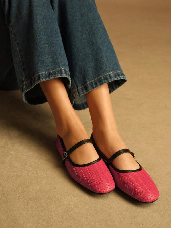 Rosivie Women's Buckle Design Casual Versatile Flat Shoes