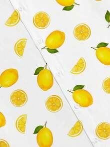 VIVINTIMO 男士度假水果印花短袖单排扣衬衫 柠檬印花衬衫 男士衬衫 夏季男士休闲衬衫 - 彩色 - 查看 4