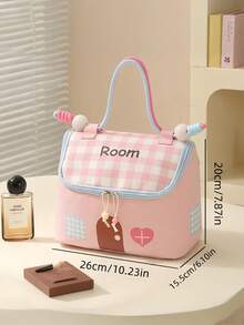 Joivida 1PC Extra Large Cosmetic Bag Portable Toiletry Bag Multi Compartment Cute Cartoon Makeup Organizer Dopamine Color Travel Storage Pouch For Women Gym Holiday Gift Tote Handbag - Multicolor - View 4