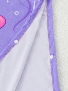 Toalla de playa con diseño de sirena y bata de playa para niñas - Morado - Ver 2