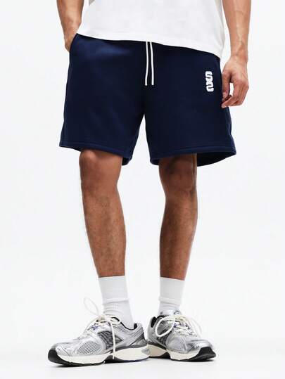  SUMWON Casual Drawstring Shorts With Logo Detail For Everyday Comfort And Style Perfect For Summer Lounging And Weekend Wear Plain
