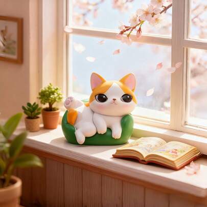 POKOJA LAND 盲盒（非毛绒填充），可爱猫咪角色盲盒，ABS材质收藏手办套装（6款常规款+1款隐藏款），主题服装装饰猫咪手办盲盒，时尚桌面摆件，送给朋友家人的完美生日圣诞礼物，动漫手办爱好者的礼物