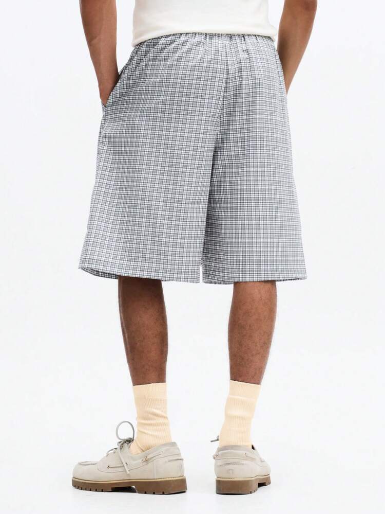 Checked Bermuda Shorts With Elastic Waist