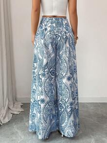 Breezaya Women's Printed Skorts, Fashionable & Elegant Women S Summer Pants Women Summer Outfits Women S Beach Outfits - Blue - View 3