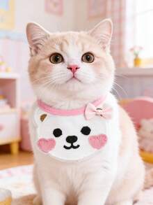 PETSIN 1 Piece Pet Cute Cartoon Bib, Pet Dog And Cat Three-Dimensional Knitted Cute Cartoon Embroidered Bib, Adjustable Neck Circumference, Pet Accessories, Pet - Multicolor - View 10