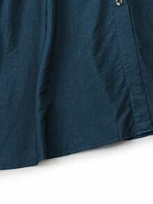 Franclia Đầm sơ mi cài cúc phía trước màu trơn, dáng thanh lịch, cỡ lớn, phù hợp cho công sở. - Màu xanh ngọc - Xem 3