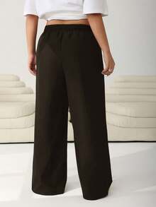 Solflare Quần dài màu nâu sô cô la cỡ lớn dành cho nữ, thích hợp cho mùa thu, đông và xuân. - Màu nâu Sô-cô-la - Xem 2