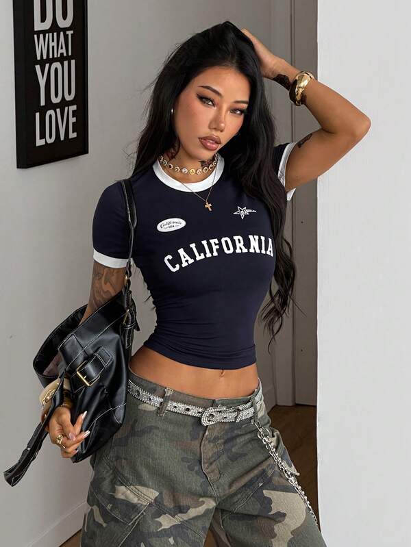 Coolane Women's Summer Streetwear Style Cool Basketball  Game Day Casual Jersey Design Letter Print White Top For Brazil