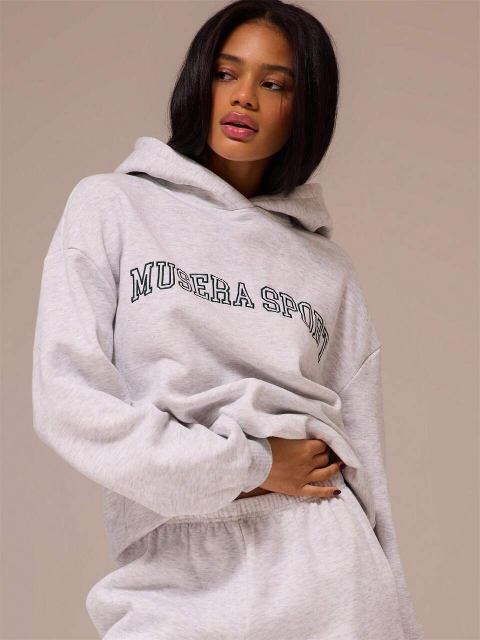 Active Oversized Logo Hooded Sweater Workout Gym Pilates Fitness Daily Casual
