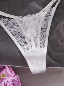 2pcs Sexy Lace Women's Lingerie Set - White - View 4