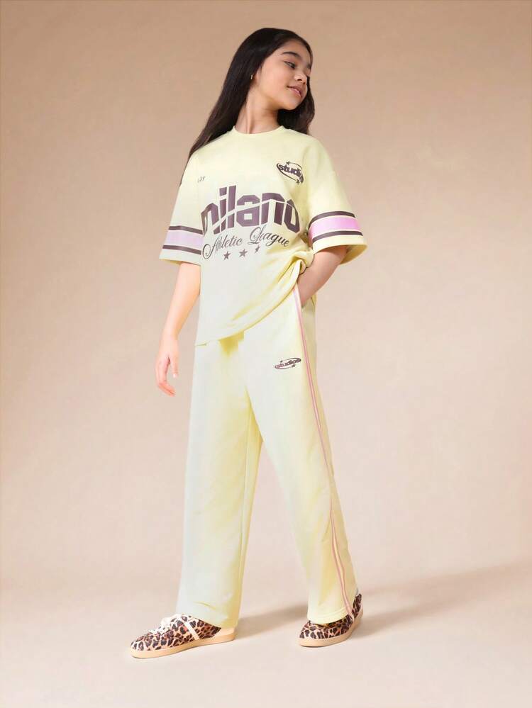 Oversized T-Shirt And Wide Leg Pants Set