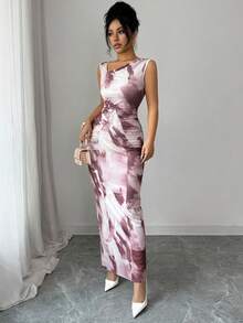 Elenzga Women's Minimalist Print Sleeveless Dress - Multicolor - View 7