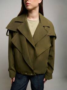 Nöista Oversized Jacket With Wide Lapel And Lightweight Structured Fit. Chic And Modern, Perfect For Spring Outfits, Everyday Wear And Spring Styling. - Green - View 5