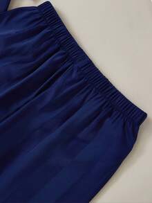 2件套男童提花足球印花短袖上衣和裤子睡衣套装，春夏款 - 寶藍色 - 查看 3