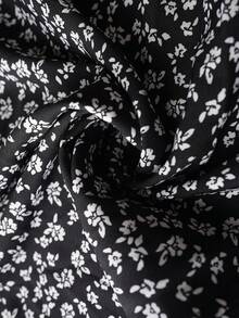 SHEIN LUNE 大码女式纯色短袖T恤搭配碎花迷你裙休闲套装，黑色碎花衬衫，情人节生日礼物，适合女性生日外出、优雅度假等场合，黑色休闲优雅款 - 彩色 - 查看 14