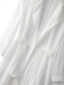 Franclia 2016新款春夏优雅天丝系带长款白色风衣（女款） - 白色 - 查看 4