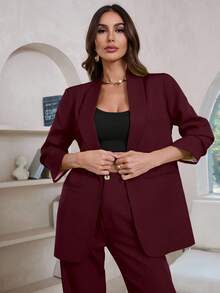 Aveloria Modichic Damen Einfarbige Shawl Kragen Langarm Tasche Elegante Blazer, für den Herbst