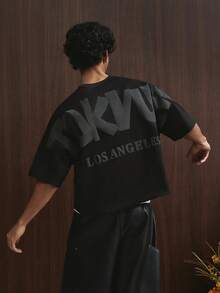 TOKVUE Men's Casual Letter Print Short Sleeve T-Shirt, Summer - Grey - View 1