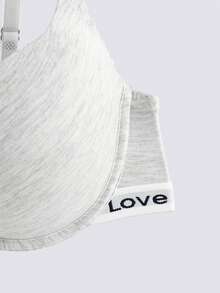 Loungeista 3Pcs Lightly Padded Letter Print Push Up Bra, Women's Underwire Bra - Multicolor - View 6