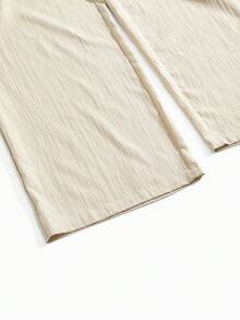 Modmama Maternity Casual Drawstring Waist Textured Loose Pants - Multicolor - View 7