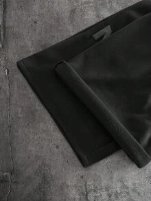 AXEPEAK 男士字母压纹抽绳腰休闲时尚街头短裤 - 黑色 - 查看 5