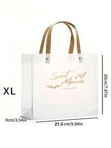 1/5/10pcs High End Packaging Bags, Gift Bags, Thickened Frosted Tote Bags, Gift Ribbons, Thank You For Hanging Calafi Grass - Green - View 9