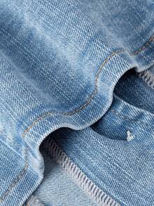 SHEIN MOD 女士时尚露背吊带无袖牛仔外套 - 藍色 - 查看 4