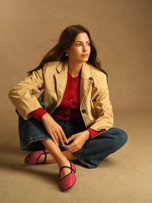 Rosivie Women's Buckle Design Casual Versatile Flat Shoes - Red - View 7