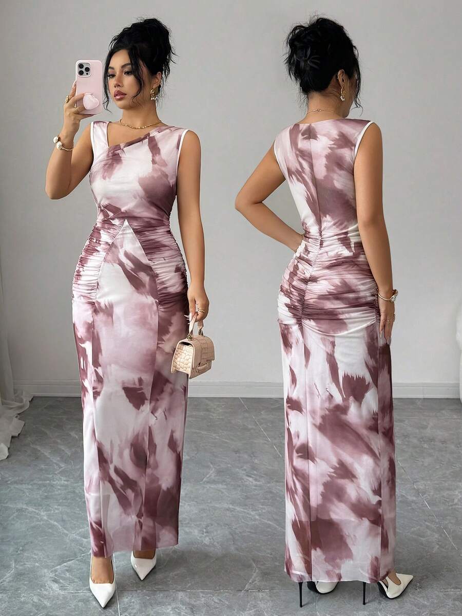 Elenzga Women's Minimalist Print Sleeveless Dress - Multicolor - View 1