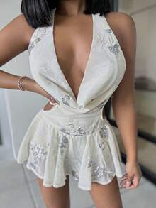 Alexandranx Fashionable Spaghetti Strap Open Back Dress, Suitable For Summer,Business Casual Woman - Apricot - View 3