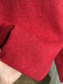 SHEIN EZwear Plus Size Women Butterfly Decor Hollow Design Long Sleeve Fashionable Pullover Sweater In Fall/Winter - Red - View 8