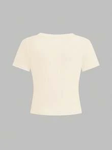 Áo thun dài tay cổ tròn dáng ôm, tối giản, thoải mái dành cho bé gái tuổi teen, họa tiết da báo và ngôi sao, phong cách thể thao đường phố cổ điển, thích hợp mặc trong hoặc ngoài, phù hợp mọi mùa. - Nhiều màu - Xem 2