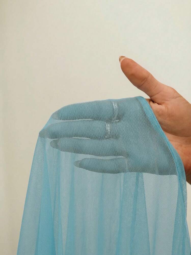 Swim Glamine Vestido Envelope Feminino com Gola Drapeada, Mangas Sino, Amarração na Cintura e Bainha Franzida, Elegante, Sexy e Casual para Primavera, Verão, Férias e Festa na Praia - Azul - Visão 6