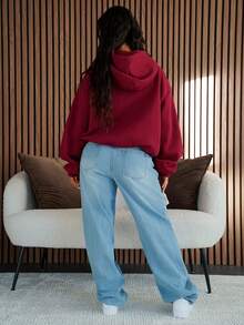 SAYEHFBABY Women Sweatshirts - Burgundy - View 2