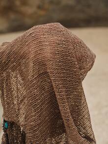 Swim Vcay Cardigan Split Thigh ,Front Metal Fittings,Sexy,Beach Essentials,Girls Pageant Dress ,Fall ,Thanksgiving,Concert Women Outfi ,Beach Outfits For Women,Nw Years Dress Women ,Club Outfits Women Sexy ,Club Outfits Women Sexy - Brown - View 6