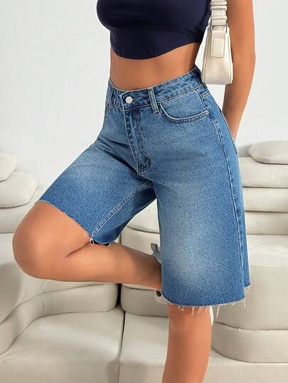 EURMUSE Casual High Waist City Denim Woman Short