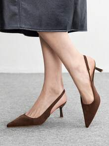 CUCCOO BIZCHIC Bombas de punta fina minimalistas y casuales para el transporte de mujeres - Marrón - Ver 3