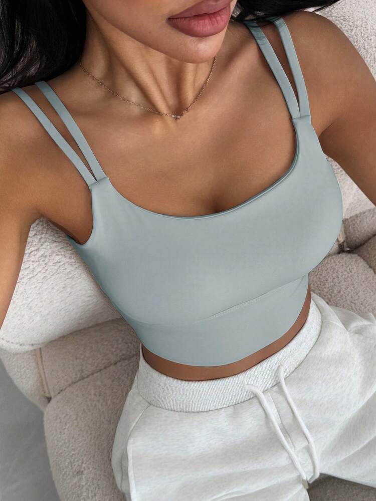 Women's Lightweight Shaping Solid Color Minimalist Activewear Sports Bra Camisole Lingerie For Women