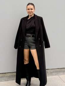 Kuleshova Women's Solid Color Minimalist Casual Long Sleeve Blazer ,Women's Winter Clothes, Winter Black,Fall,Fall Clothes For Women - Black - View 5