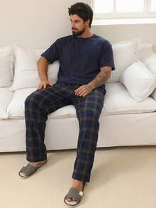 DAZY Conjunto de pijama de camiseta de manga corta y pantalones de varios colores para hombre, primavera/verano - Multicolor - Ver 5