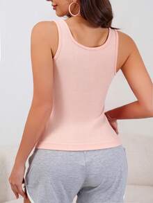 Eraneu 1件装女士无缝舒适运动吊带背心 - 珊瑚粉 - 查看 2