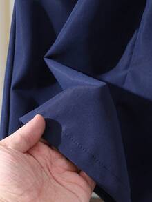 SHEIN Girls' Casual Minimalist Fashion Side Bow Skirt, Navy Blue Waist Skirt With Bowknot Design On Side, Suitable For Commuting And Daily Activities - Navy Blue - View 5