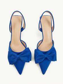 CUCCOO CHICEST Giày cao gót mũi nhọn màu đen thanh lịch, tối giản, phù hợp cho công sở, hẹn hò và các dịp trang trọng. - Màu xanh lam - Xem 1