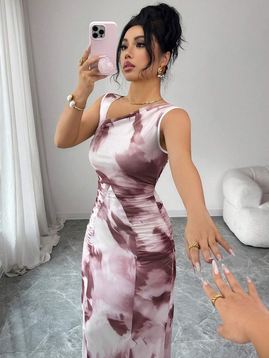 Elenzga Women's Minimalist Print Sleeveless Dress - Multicolor - View 1