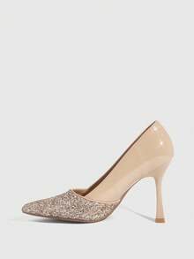 CUCCOO SZL Women Shoes Pointed Stiletto Apricot Shine Gretel Women High Heels Shoes Simple Fashionable Sexy Gorgeous Party Banquet Women High Heels Valentine's Day - Gretel apricot - View 8